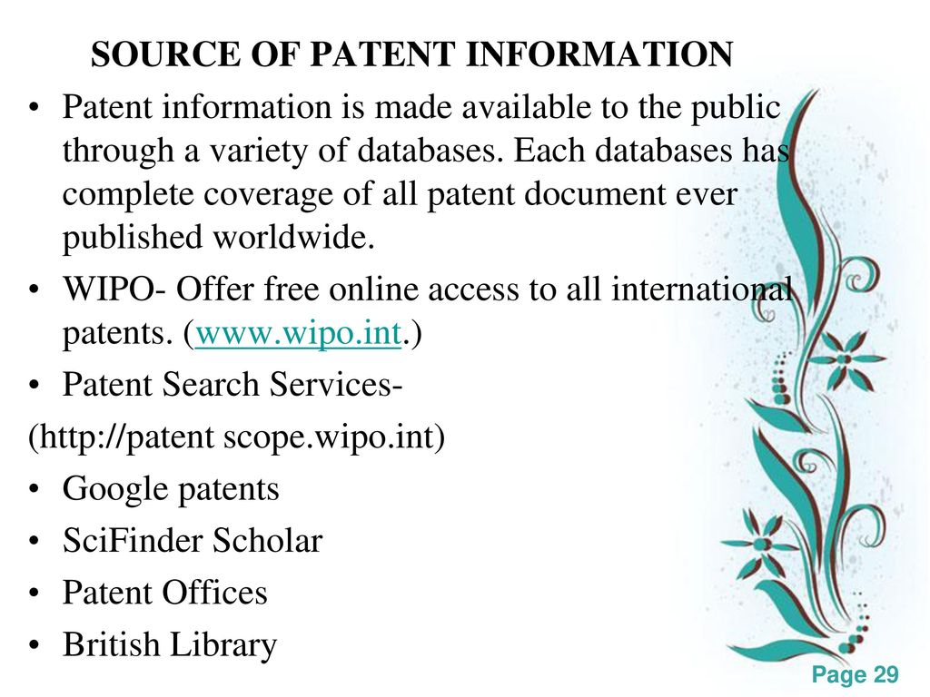 Patent info deals